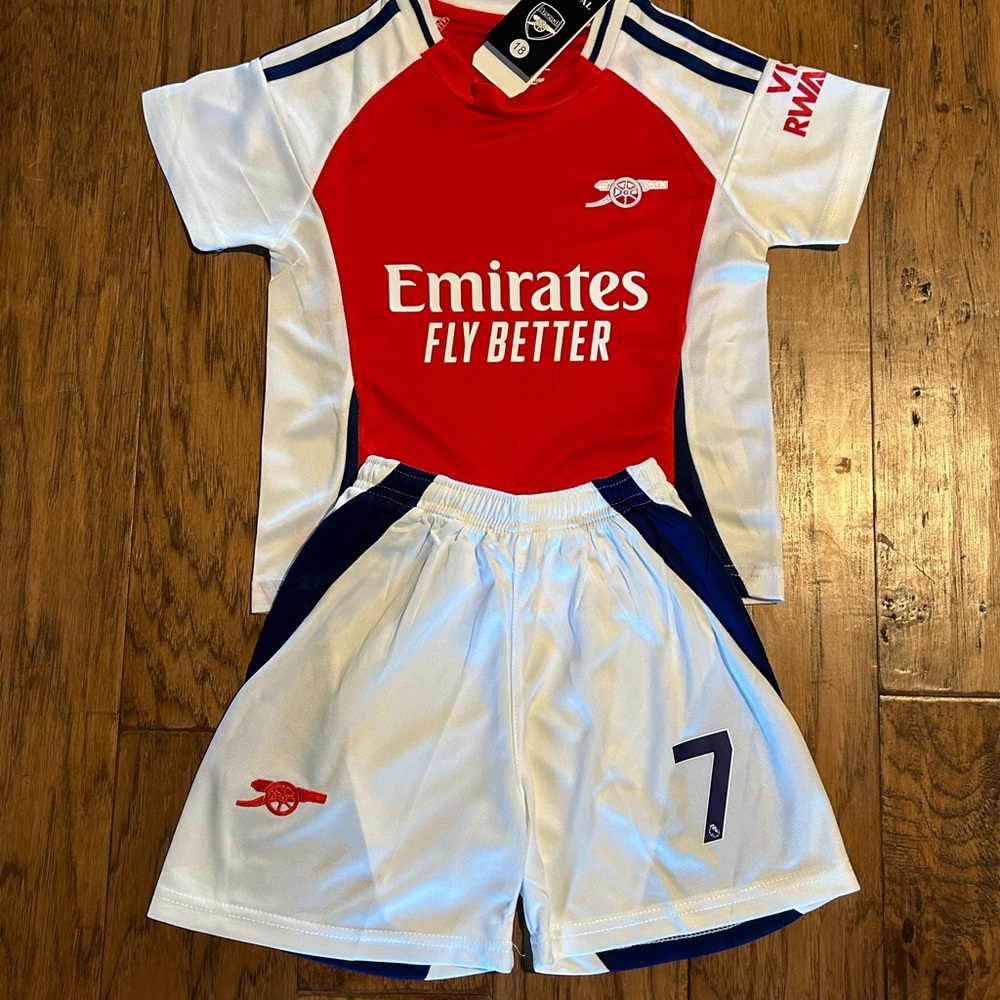 Saka Arsenal Kids Soccer Jersey Kit Toddler Youth 2 Piece Set Ships Today